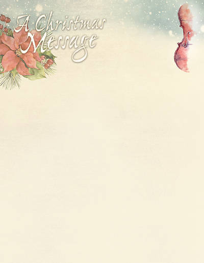 Picture of Christmas Poinsettia & Music Letterhead (Pkg of 50)