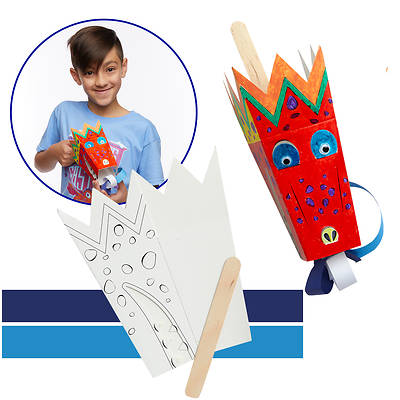 Picture of Vacation Bible School (VBS) 2020 Knights of North Castle Paper Dragon Puppet Kit (Pkg of 12)
