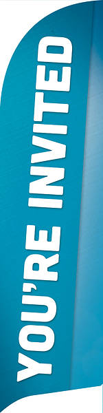 Picture of You're Invited Blue Flag Banner