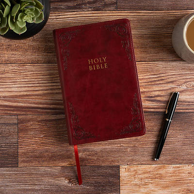 Picture of KJV Large Print Personal Size Reference Bible, Burgundy Leathertouch, Indexed