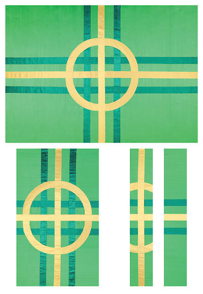 Convergence Kelly Dupioni 3-Piece Parament Set