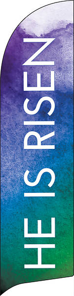 Picture of He is Risen Watercolor Flag Banner