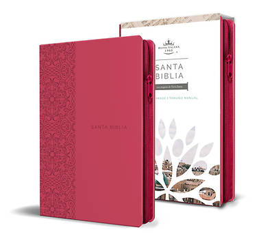 Picture of Biblia Reina Valera 1960 Letra Grande. Símil Piel Fucsia, Cremallera, Tamaño Manual / Spanish Holy Bible Rvr 1960. Handy Size, Large Print, Leathersof
