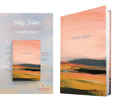 Picture of NLT Large Print Slimline Reference Bible (Hardcover, Pink Landscape, Red Letter)