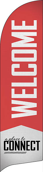 Picture of Welcome Place to Connect Red Flag Banner