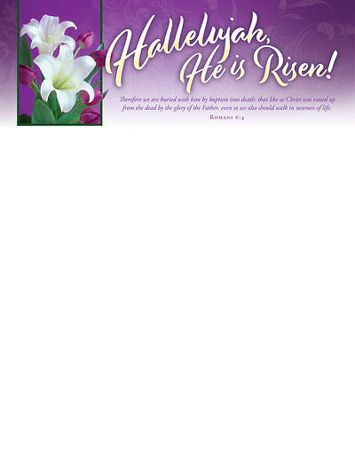 Picture of Hallelujah He is Risen! Easter Letterhead (Pkg of 100)
