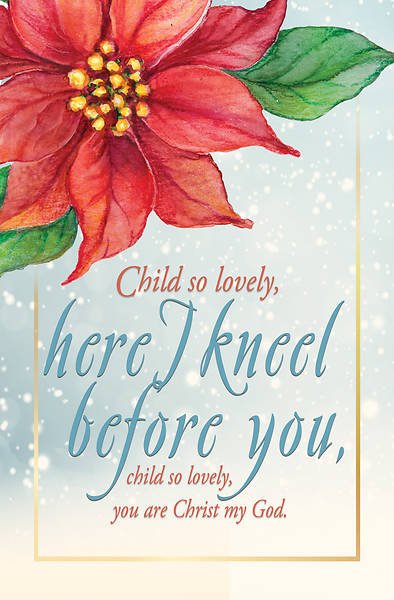 Picture of Here I Kneel Poinsettia Christmas Bulletin (Pkg of 50)