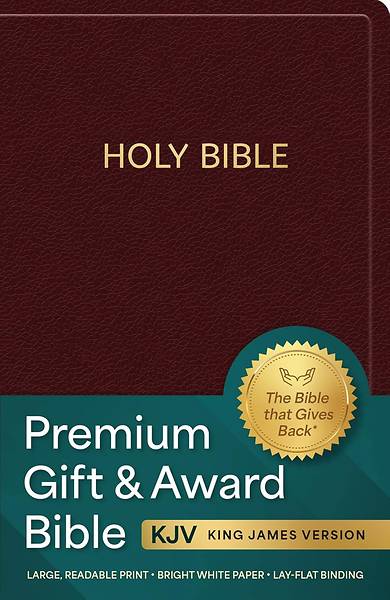 Picture of KJV Holy Bible Premium Gift and Award Bible, Burgundy Imitation Leather