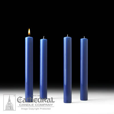 Cathedral 51% Beeswax Advent Candle Set 12" X 1-1/2" - 4 Sarum Blue