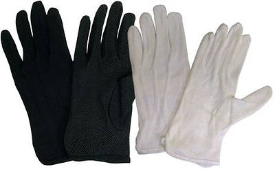 Picture of Cotton Performance With Plastic Dots Handbell Gloves - White, Medium