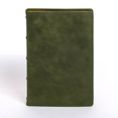 Picture of NASB Large Print Thinline Bible, Holman Handcrafted Edition, Marbled Olive Premium Calfskin