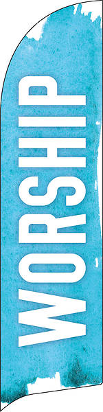 Picture of Worship Brush Stroke Flag Banner