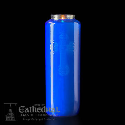 Cathedral 6-Day Glass Offering Candle - Blue