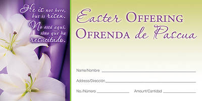 He is Not Here Easter Offering Envelope Bilingual