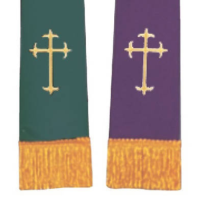 Reversible Purple/Green Latin Cross Stole