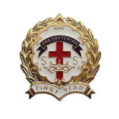 Picture of Cross and Crown 1 Year Pin Presbyterian Sunday School