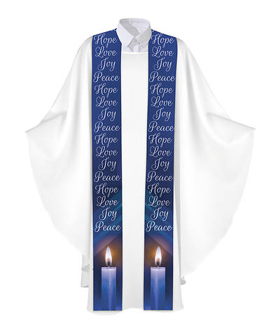 Lights of Advent Overlay Stole - Blue