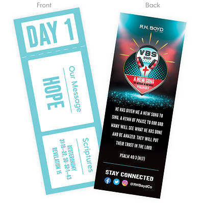 Picture of Vacation Bible School VBS 2021 A New Song The Message in Our Music Bookmarks 5 Day Lesson