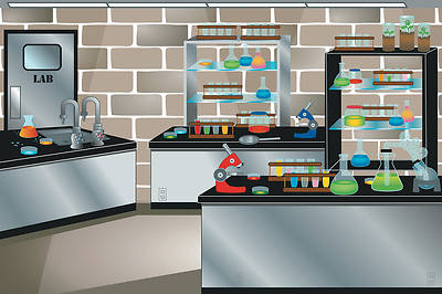 Picture of Vacation Bible School VBS 2022 God's Wonder Lab Science Lab Backdrop