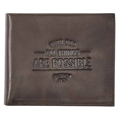 Wallet Leather with God All Things Are Possible Matthew 19