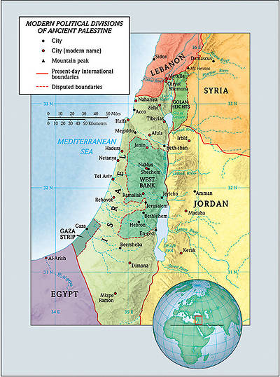Picture of Modern Political Divisions of Ancient Palestine map