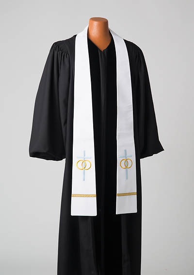 Picture of Wedding White Cross and Rings Stole