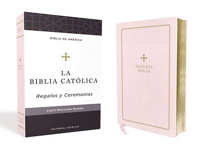 Biblia Católica Para Regalos Y Ceremonias, Color Rosa, Cuero Reciclado
