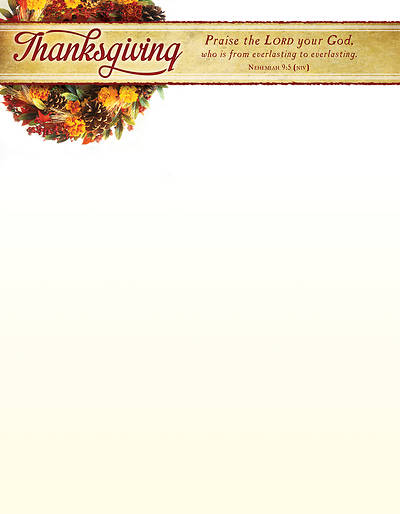 Picture of Praise The Lord Thanksgiving Letterhead  - Pack of 100