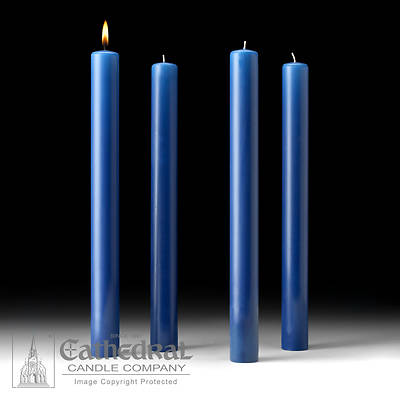 Picture of Cathedral 51% Beeswax Advent Candle Set 16" X 1-1/2" - 4 Sarum Blue