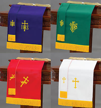 Picture of Reversible Red/White, Purple/Green Four-Piece Parament Set