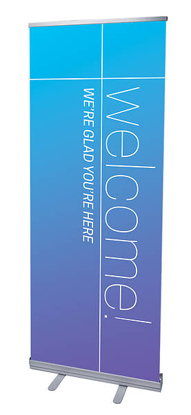 Picture of Color Wash Welcome RollUp Banner with Stand