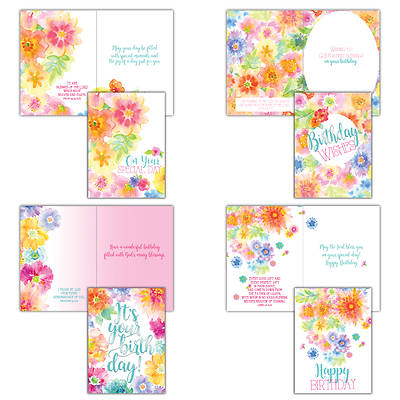Bright Blooms Birthday Boxed Cards - Box of 12