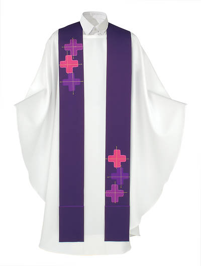 Purple Greek Crosses Stole