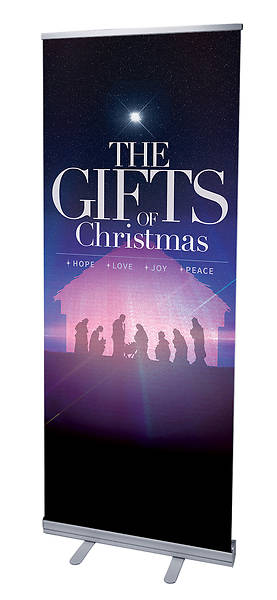 Picture of The Gifts of Christmas Advent RollUp Banner with Stand