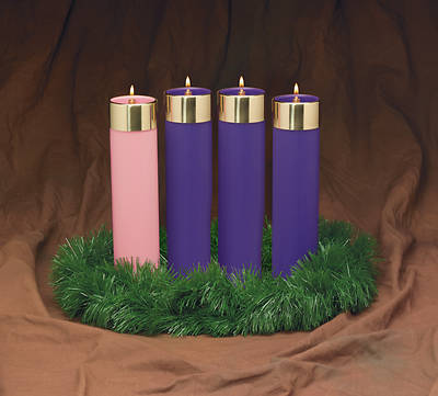 Candela Advent 12" X 2 5/8" 3 Blue 1 Pink Set