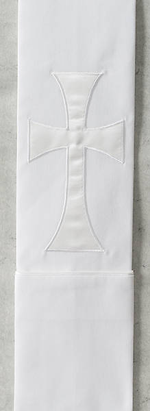 Picture of White Deacon Stole Pure and Simple Cross