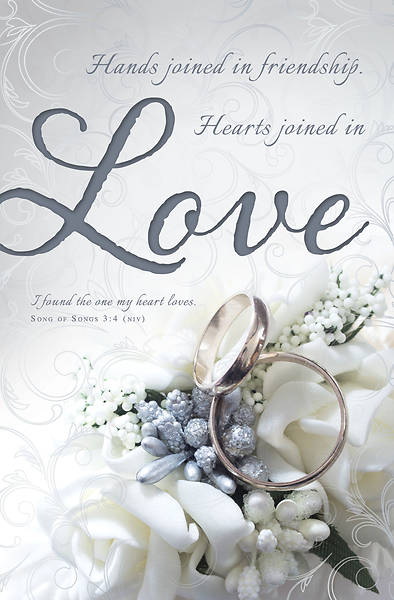 Picture of Hearts Joined in Friendship Wedding Regular Size Bulletin