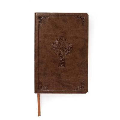 Picture of CSB Large Print Personal Size Reference Bible, Brown Celtic Cross Leathertouch