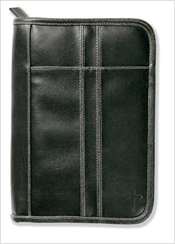 Picture of Bible Cover Distressed Stitching Accent Leather Large Black
