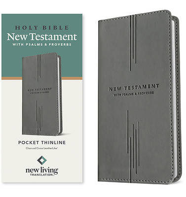 Picture of NLT Pocket Thinline New Testament with Psalms and Proverbs (Leatherlike, Charcoal Cross)