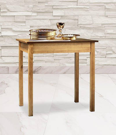 Picture of Small Communion Table - Pecan Stain