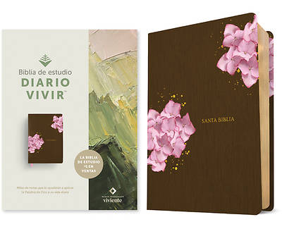 Picture of Biblia de Estudio del Diario Vivir Ntv (Sentipiel, Café/Rosa, Letra Roja)
