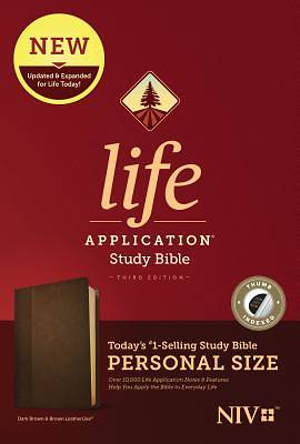 Picture of NIV Life Application Study Bible, Third Edition, Personal Size (Leatherlike, Dark Brown/Brown, Indexed)