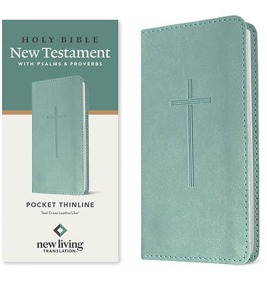 Picture of NLT Pocket Thinline New Testament with Psalms and Proverbs (Leatherlike, Teal Cross)