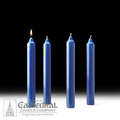 Picture of Cathedral Advent Candle Set 12" X 1-1/2" - 4 Sarum Blue