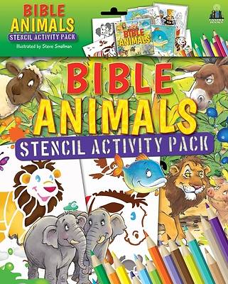 Picture of Bible Animals Stencil Activity Pack [With Cards and Pens/Pencils]