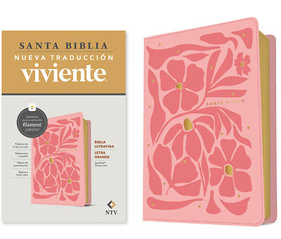 Picture of Biblia Ultrafina Ntv, Letra Grande Con Filament (Sentipiel, Flores Rosa, Letra Roja)