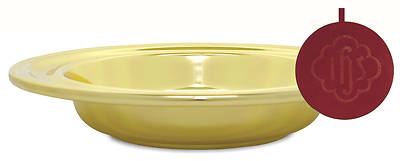 Picture of Deluxe Solid Brass Offering Plate with IHS Pad - Medium