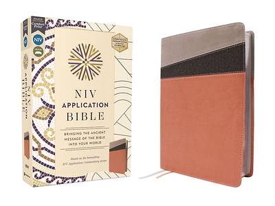 Picture of NIV Application Bible, Leathersoft, Coral/Gray, Red Letter, Comfort Print