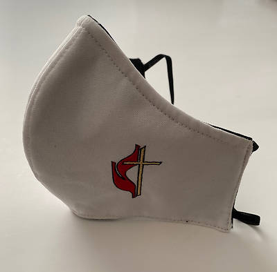 Picture of Cross and Flame White Face Mask - Large Size